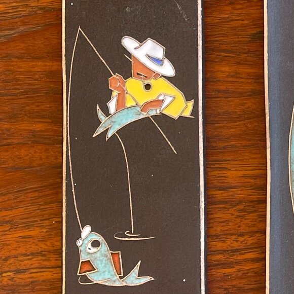 Mid Century West Germany Ruscha Set of 3 Ceramic Wall Plates - Rare c1960s - Picture 3 of 4